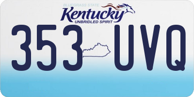 KY license plate 353UVQ