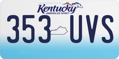 KY license plate 353UVS