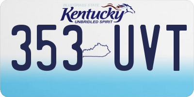 KY license plate 353UVT