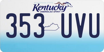 KY license plate 353UVU