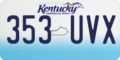 KY license plate 353UVX
