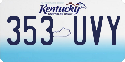 KY license plate 353UVY