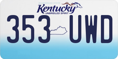 KY license plate 353UWD