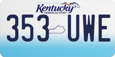 KY license plate 353UWE