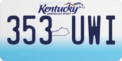 KY license plate 353UWI