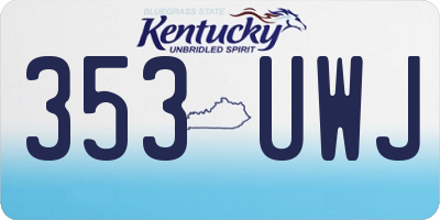 KY license plate 353UWJ