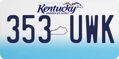 KY license plate 353UWK