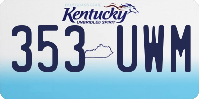 KY license plate 353UWM