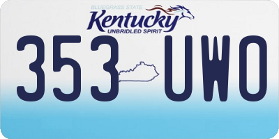 KY license plate 353UWO