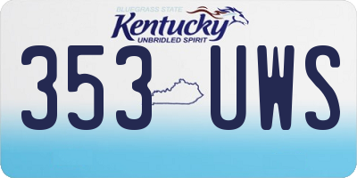 KY license plate 353UWS