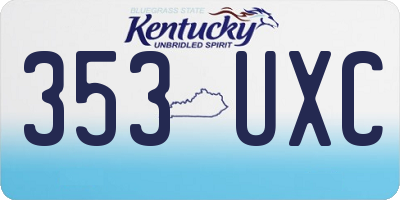KY license plate 353UXC