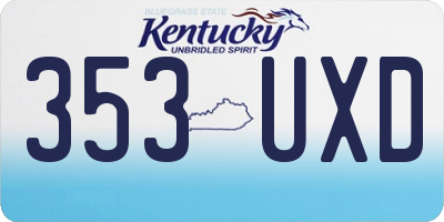 KY license plate 353UXD