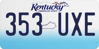 KY license plate 353UXE