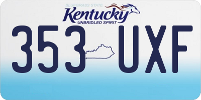 KY license plate 353UXF