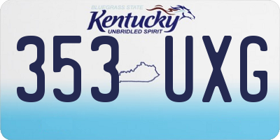 KY license plate 353UXG