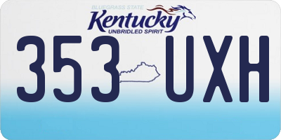 KY license plate 353UXH