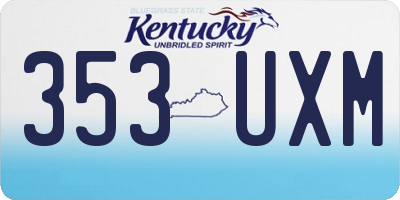 KY license plate 353UXM