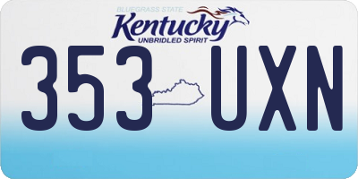 KY license plate 353UXN