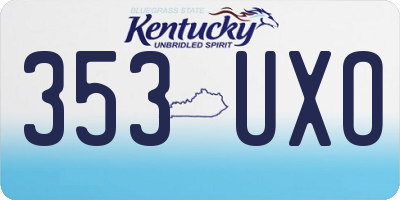 KY license plate 353UXO