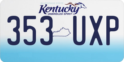 KY license plate 353UXP