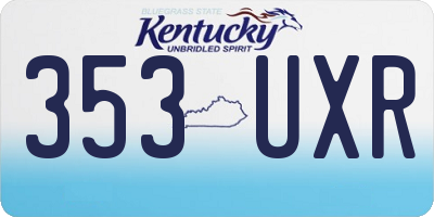 KY license plate 353UXR