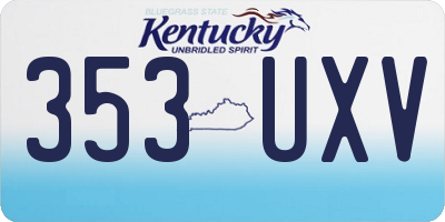 KY license plate 353UXV