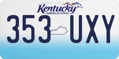 KY license plate 353UXY
