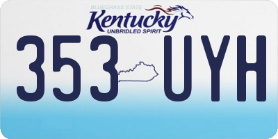 KY license plate 353UYH