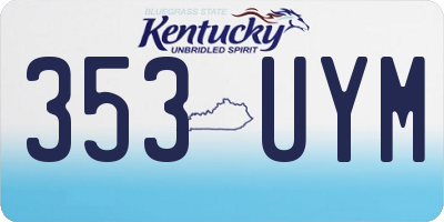 KY license plate 353UYM