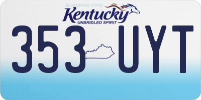 KY license plate 353UYT