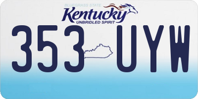 KY license plate 353UYW
