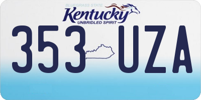 KY license plate 353UZA