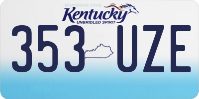 KY license plate 353UZE