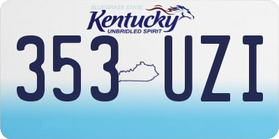 KY license plate 353UZI