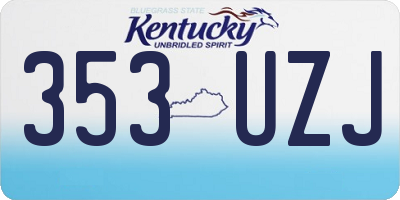 KY license plate 353UZJ