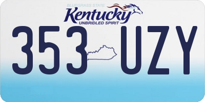 KY license plate 353UZY