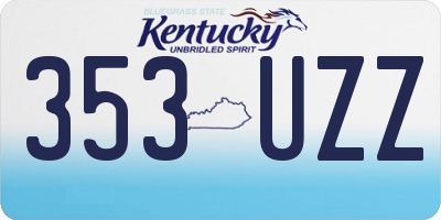 KY license plate 353UZZ