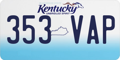 KY license plate 353VAP