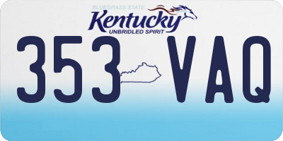 KY license plate 353VAQ