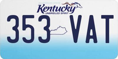 KY license plate 353VAT