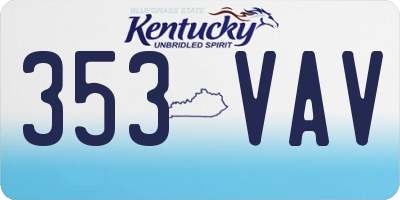KY license plate 353VAV