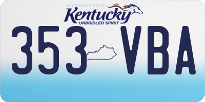 KY license plate 353VBA