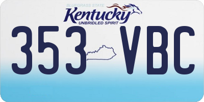 KY license plate 353VBC