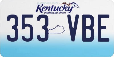 KY license plate 353VBE