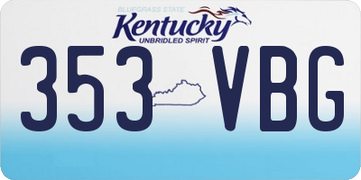 KY license plate 353VBG
