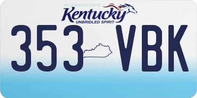 KY license plate 353VBK