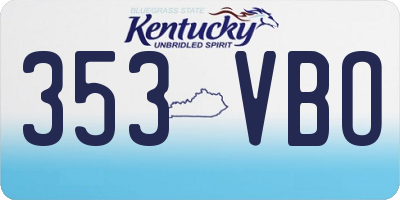 KY license plate 353VBO