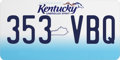 KY license plate 353VBQ