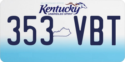 KY license plate 353VBT