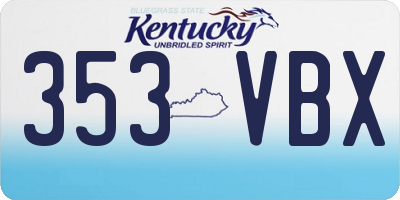 KY license plate 353VBX